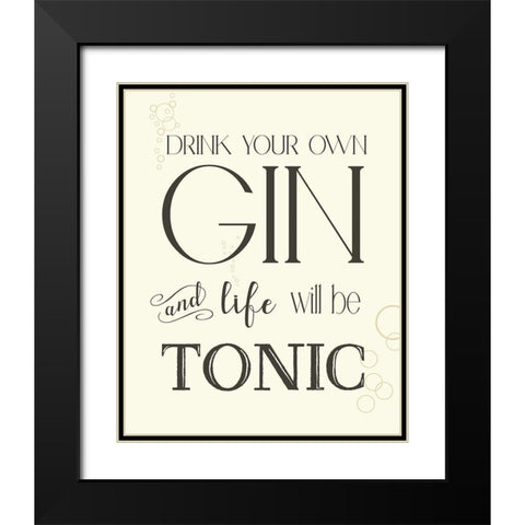 Gin and Tonic Black Modern Wood Framed Art Print with Double Matting by Donovan, Kelly