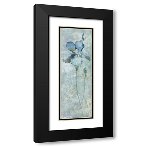 Blue Iris Black Modern Wood Framed Art Print with Double Matting by Robinson, Carol