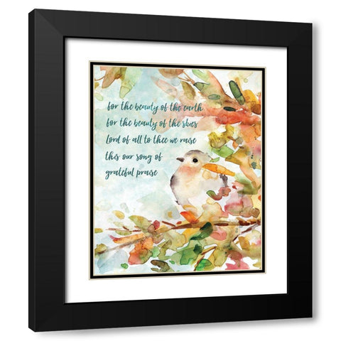 Song of Praise Black Modern Wood Framed Art Print with Double Matting by Robinson, Carol