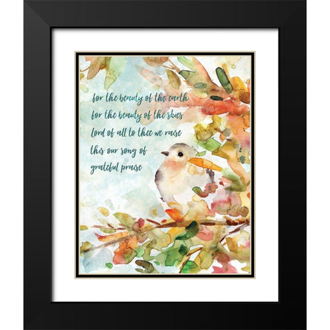 Song of Praise Black Modern Wood Framed Art Print with Double Matting by Robinson, Carol