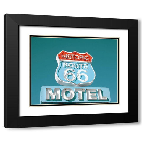 Retro Route 66 Black Modern Wood Framed Art Print with Double Matting by Delimont, Danita