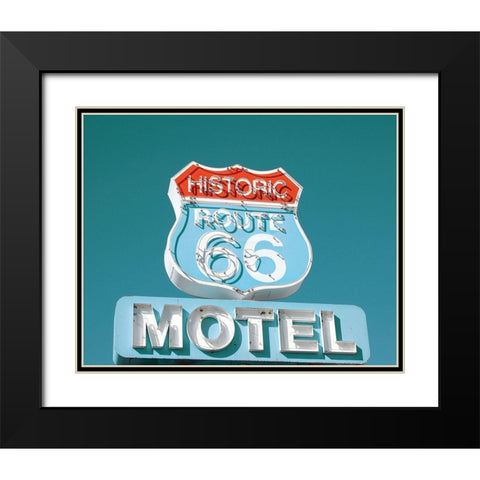 Retro Route 66 Black Modern Wood Framed Art Print with Double Matting by Delimont, Danita