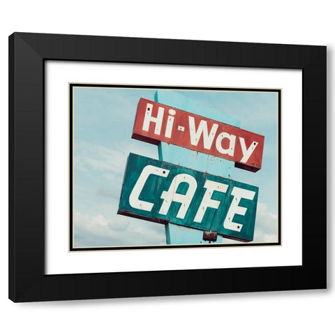 Hi-Way Cafe Black Modern Wood Framed Art Print with Double Matting by Delimont, Danita