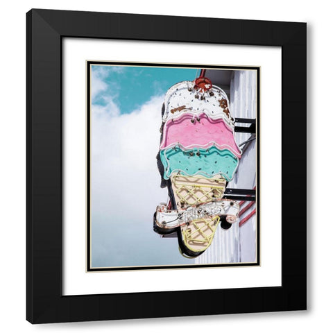 Retro Ice Cream Black Modern Wood Framed Art Print with Double Matting by Delimont, Danita