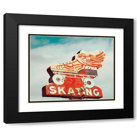 Retro Skating Black Modern Wood Framed Art Print with Double Matting by Delimont, Danita