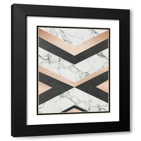 Geo Glam Black Modern Wood Framed Art Print with Double Matting by Murray, Amanda