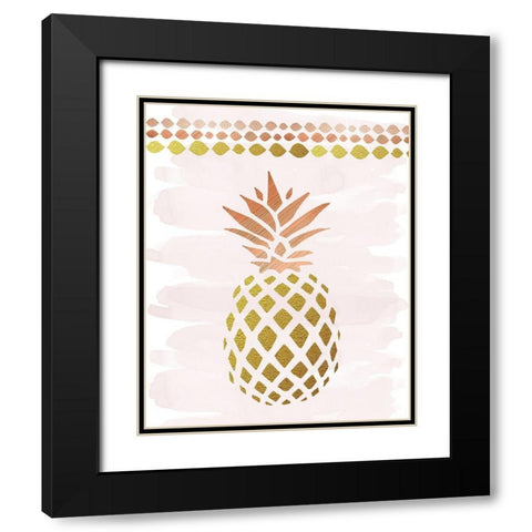 Glam Pineapple Black Modern Wood Framed Art Print with Double Matting by Murray, Amanda