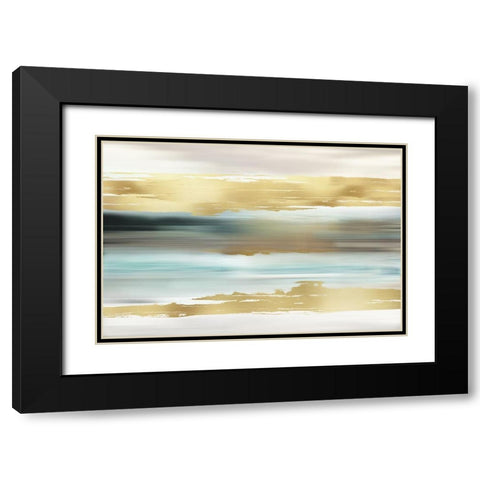 Golden Sunset Black Modern Wood Framed Art Print with Double Matting by Nan