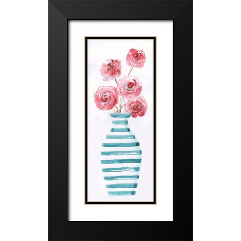 Flower Fun I Black Modern Wood Framed Art Print with Double Matting by Nan