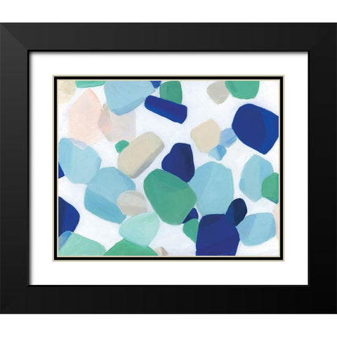 Seaglass Symphony Black Modern Wood Framed Art Print with Double Matting by Swatland, Sally