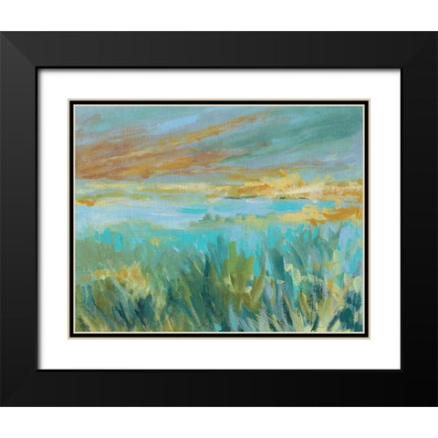 Grassy Beach Black Modern Wood Framed Art Print with Double Matting by Robinson, Carol