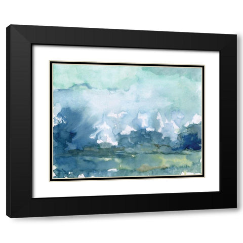 Distant Rain Black Modern Wood Framed Art Print with Double Matting by Nan