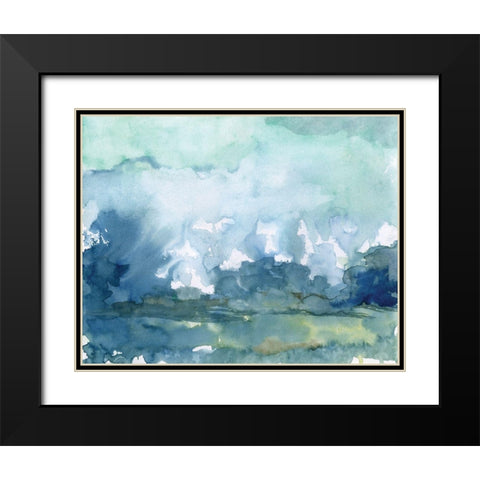 Distant Rain Black Modern Wood Framed Art Print with Double Matting by Nan