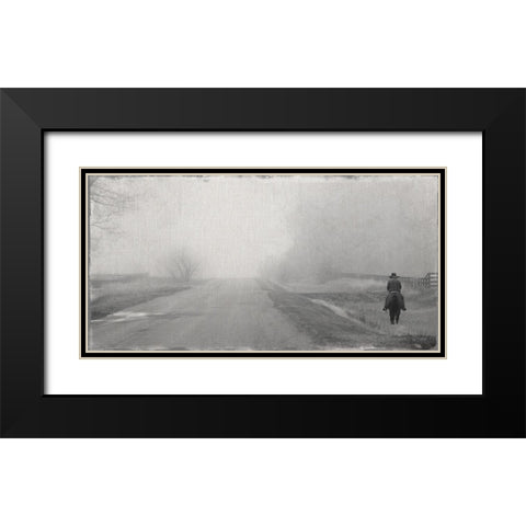 Riding Fence Black Modern Wood Framed Art Print with Double Matting by Robinson, Carol