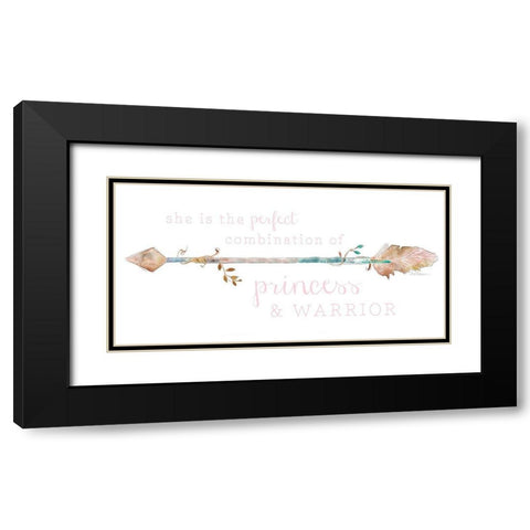 Princess and Warrior Black Modern Wood Framed Art Print with Double Matting by Robinson, Carol