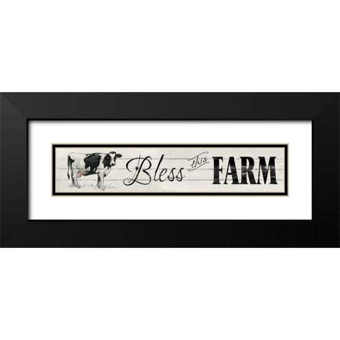 Bless This Farm Black Modern Wood Framed Art Print with Double Matting by Robinson, Carol