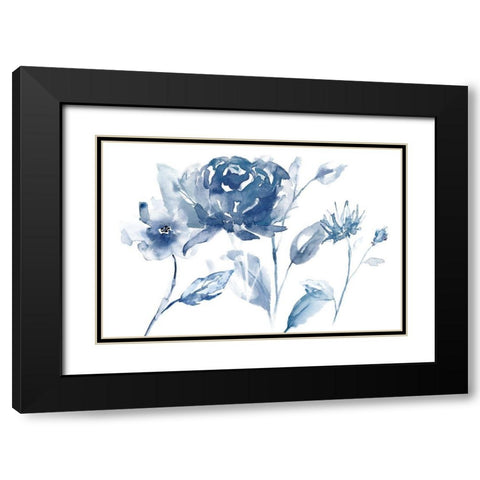 Translucent Blues I Black Modern Wood Framed Art Print with Double Matting by Nan