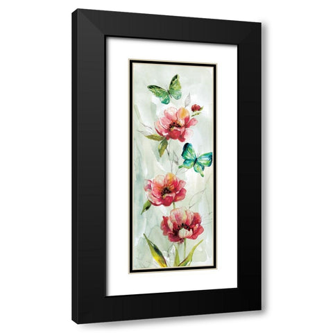 Butterfly Welcome Black Modern Wood Framed Art Print with Double Matting by Robinson, Carol