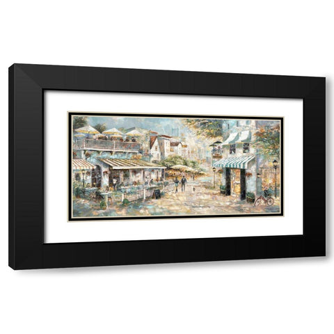 Rooftop Cafe Black Modern Wood Framed Art Print with Double Matting by Manning, Ruane