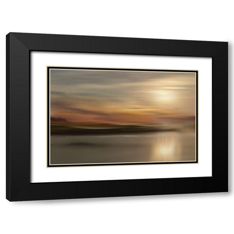 Mystic Lake Black Modern Wood Framed Art Print with Double Matting by Nan