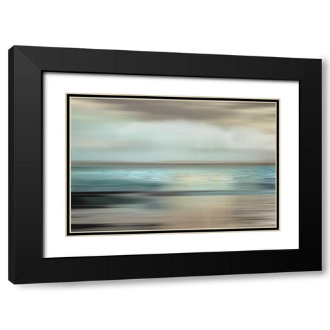 Shimmering Sea Black Modern Wood Framed Art Print with Double Matting by Nan