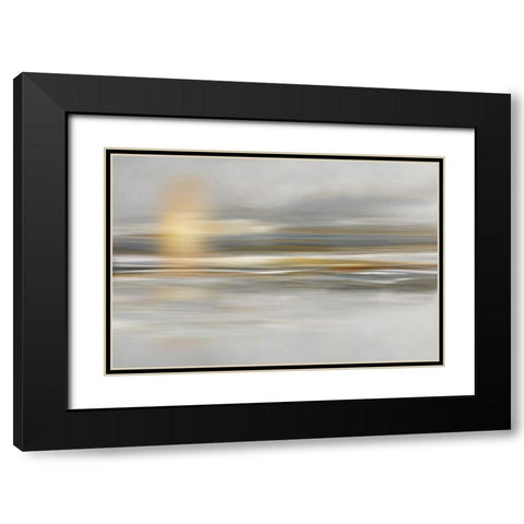 Soft Sea Black Modern Wood Framed Art Print with Double Matting by Nan