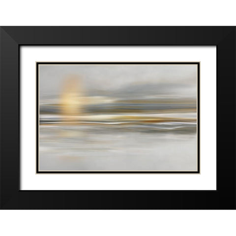 Soft Sea Black Modern Wood Framed Art Print with Double Matting by Nan