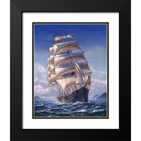 Sailing the WR Black Modern Wood Framed Art Print with Double Matting by Stephens Jr., John H.