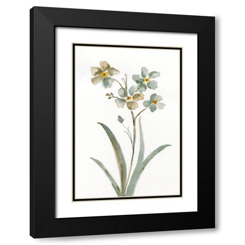 Neutral Botanical II Black Modern Wood Framed Art Print with Double Matting by Nan