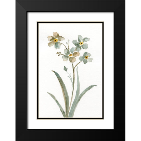 Neutral Botanical II Black Modern Wood Framed Art Print with Double Matting by Nan