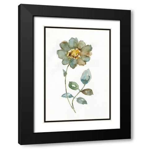 Simple Petals I Black Modern Wood Framed Art Print with Double Matting by Nan