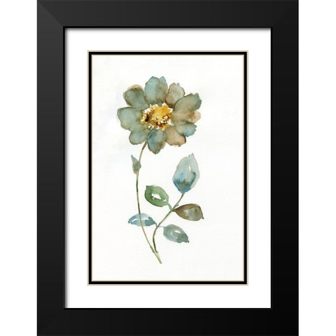 Simple Petals I Black Modern Wood Framed Art Print with Double Matting by Nan
