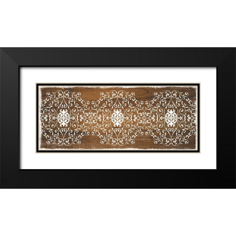 Boho Panel Black Modern Wood Framed Art Print with Double Matting by CAD DESIGNS