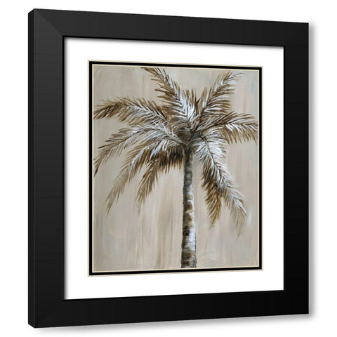 Palm Magic II Black Modern Wood Framed Art Print with Double Matting by Nan