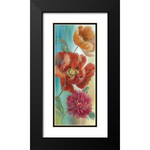 Poppy Panel Red I Black Modern Wood Framed Art Print with Double Matting by Nan