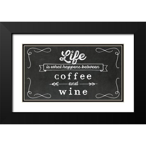 Coffee and Wine Black Modern Wood Framed Art Print with Double Matting by Murray, Amanda