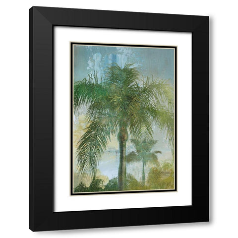 Contemporary Palm Black Modern Wood Framed Art Print with Double Matting by Nan