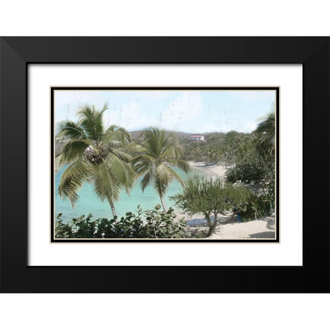 Vacation Paradise Black Modern Wood Framed Art Print with Double Matting by Nan