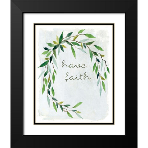 Faith Greenery Black Modern Wood Framed Art Print with Double Matting by Robinson, Carol