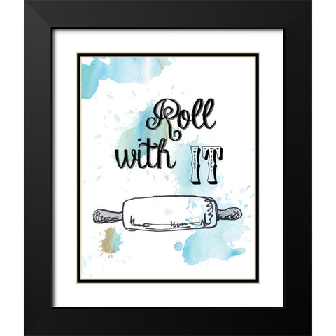 Roll With It Black Modern Wood Framed Art Print with Double Matting by Robinson, Carol