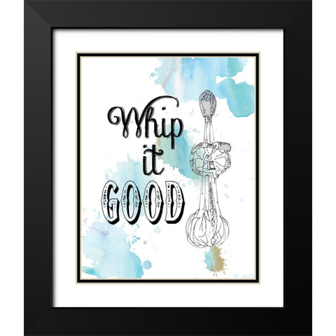 Whip it Good Black Modern Wood Framed Art Print with Double Matting by Robinson, Carol