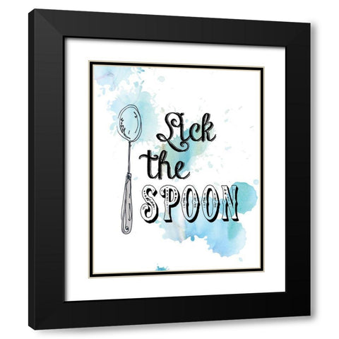 Lick the Spoon Black Modern Wood Framed Art Print with Double Matting by Robinson, Carol