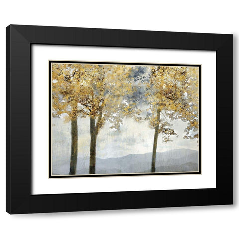 Ridgetop View Black Modern Wood Framed Art Print with Double Matting by Nan