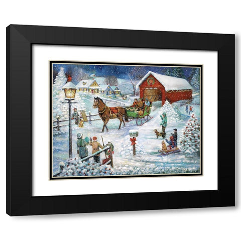 Sleigh Ride Black Modern Wood Framed Art Print with Double Matting by Manning, Ruane