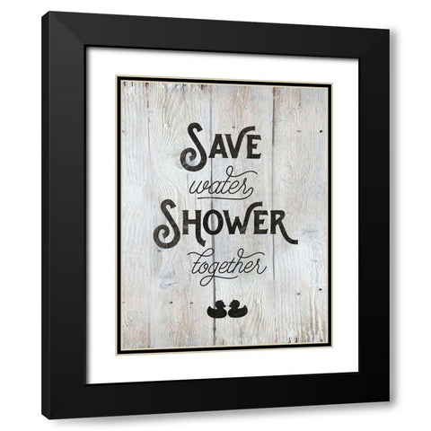Save Water Black Modern Wood Framed Art Print with Double Matting by Murray, Amanda