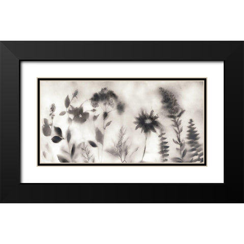Misty Wildflower Morning Black Modern Wood Framed Art Print with Double Matting by Nan