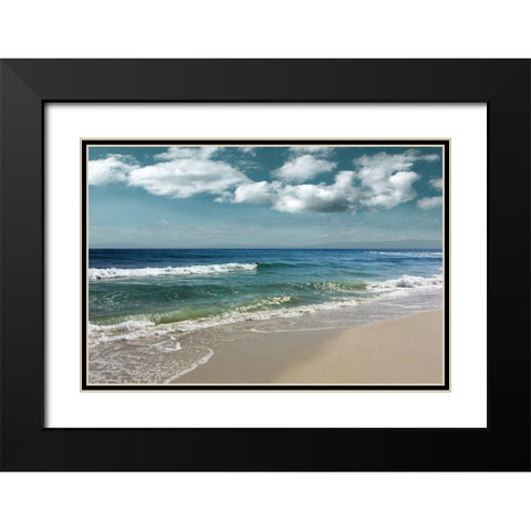 Majestic Waves Black Modern Wood Framed Art Print with Double Matting by Nan