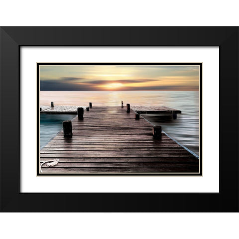 Reflecting Black Modern Wood Framed Art Print with Double Matting by Nan