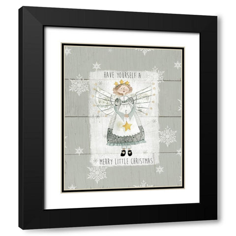 Merry Little Christmas Black Modern Wood Framed Art Print with Double Matting by Robinson, Carol