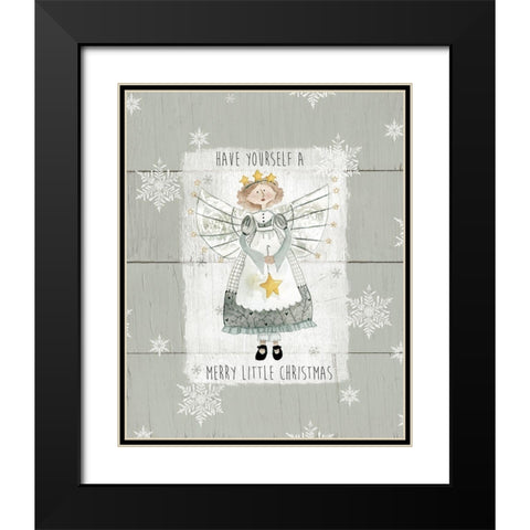 Merry Little Christmas Black Modern Wood Framed Art Print with Double Matting by Robinson, Carol